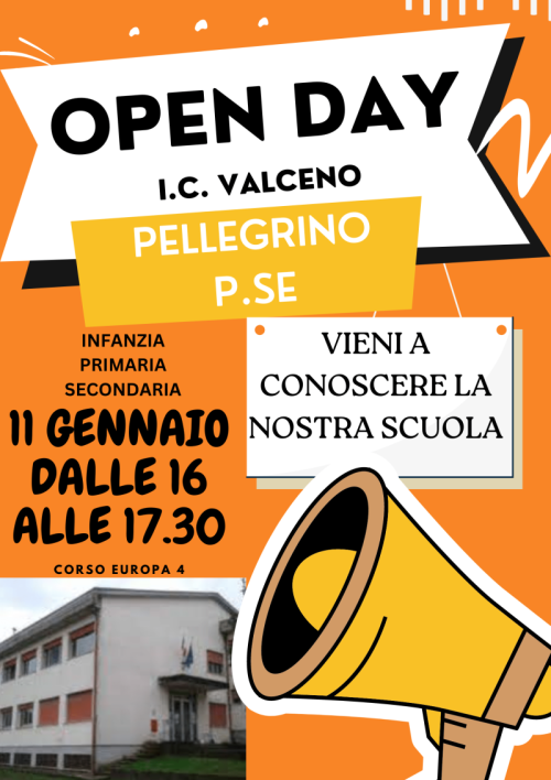 11 gennaio – Open Day alla scuola di Pellegrino p.se